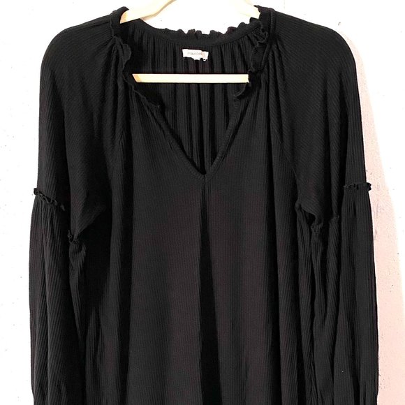 Maurices, EUC, Black, Boho, Puffy Sleeve, Long Sleeve, Short Maxi, Dress, Size M - Picture 5 of 13